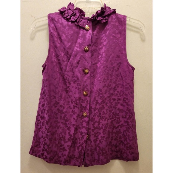 Marc by Marc Jacob lilac print silk top 0 - Picture 4 of 5